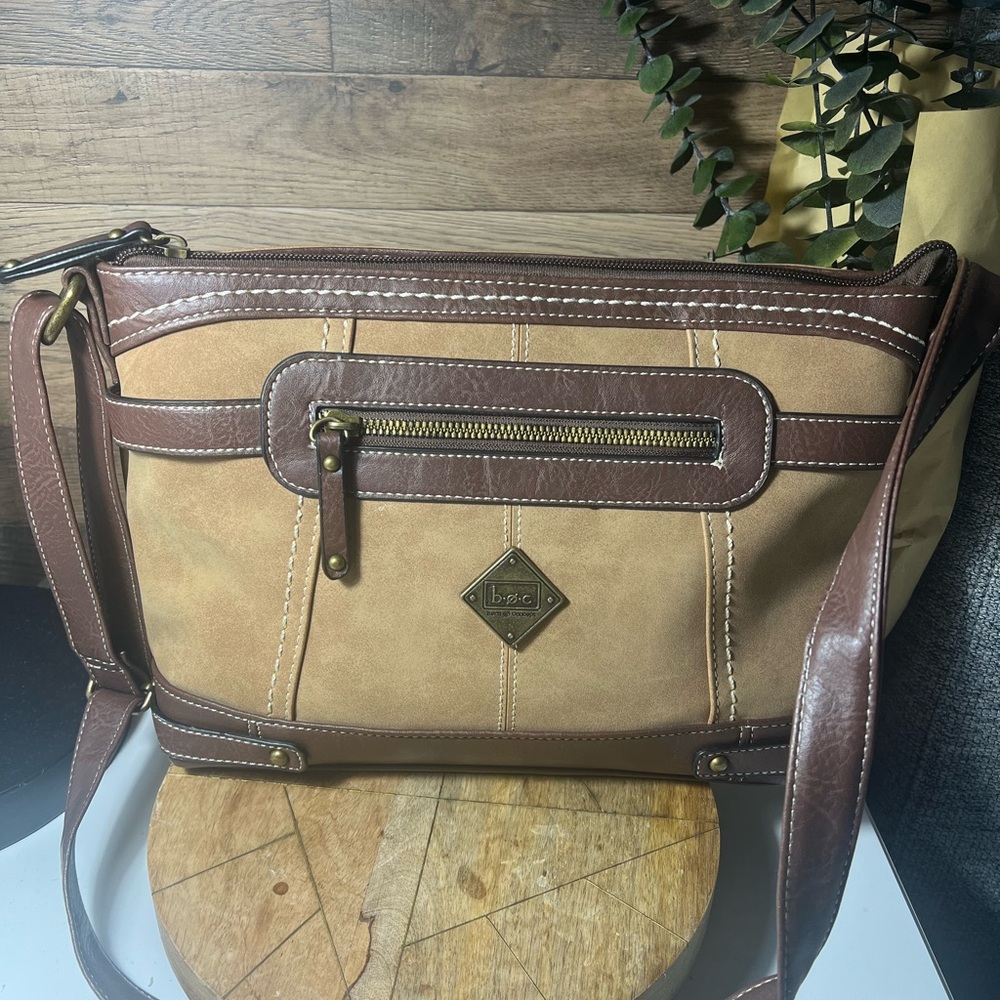 b.o.c. Tan and Brown Crossbody Bag